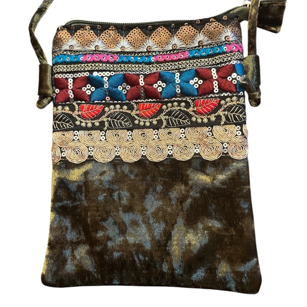 Bohemian Tie-Dye and Embroidered Velvet Crossbody Bags Bundle NWT - Picture 7 of 9